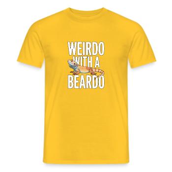 Weirdo With A Beardo - Men's T-Shirt - yellow - Front - AI Model Male 178 dark (178cm)