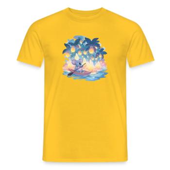 Lichterwald Koala Boat Trip - Men's T-Shirt - yellow - Front - AI Model Male 178 dark (178cm)