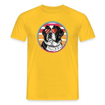Sonnenhund im Retro-Sommer - Männer T-Shirt - Gelb - Vorne - AI Model Male 178 dark (178cm)