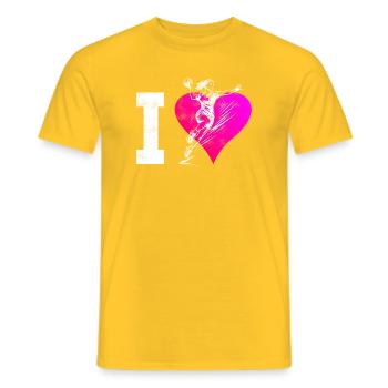 Handball Grafik für Handball fuer Frauen - Männer T-Shirt - Gelb - Vorne - AI Model Male 178 dark (178cm)