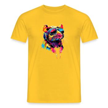 Ratte Süße Maus Nagetiere Zwergmaus Ratten Mäuse - Männer T-Shirt - Gelb - Vorne - AI Model Male 178 dark (178cm)