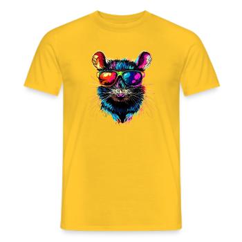 Ratte Süße Maus Nagetiere Zwergmaus Ratten Mäuse - Männer T-Shirt - Gelb - Vorne - AI Model Male 178 dark (178cm)
