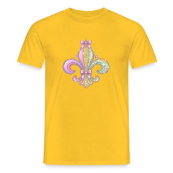 Fleurs pailletés pastel - T-shirt homme - jaune - Devant - AI Model Male 178 dark (178cm)