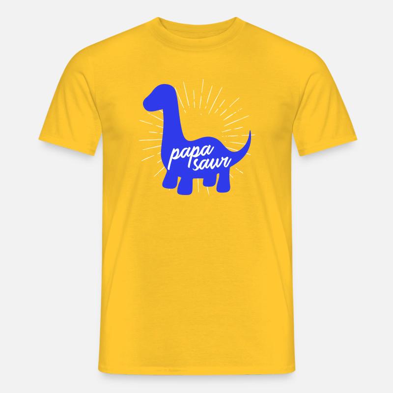 Papasaurier T-Rex Dinosaurier Vaterschaft Daddysaur - Männer T-Shirt - Gelb