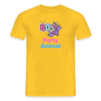 80s Party, Animal – Neon Wild! - Men's T-Shirt - yellow - Front - AI Model Male 178 dark (178cm)