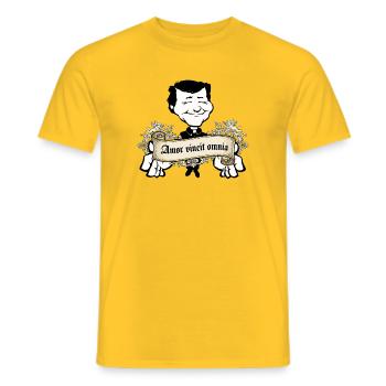 Amor vincit omnia - Männer T-Shirt - Gelb - Vorne - AI Model Male 178 dark (178cm)