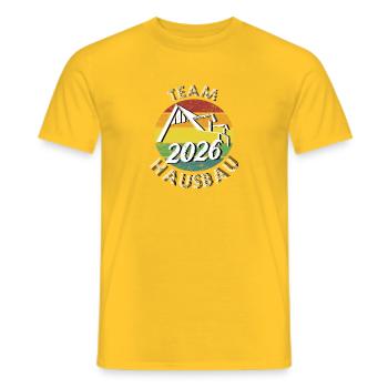 Team Haubau 2026 Builder Builder rétro vintage - T-shirt homme - jaune - Devant - AI Model Male 178 dark (178cm)