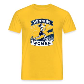 Winning Woman | Jogging - Männer T-Shirt - Gelb - Vorne - AI Model Male 178 dark (178cm)