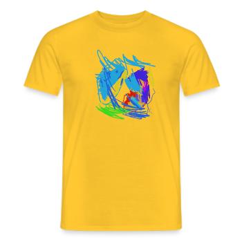Colorful Chaos Colored Sketches - Men's T-Shirt - yellow - Front - AI Model Male 178 dark (178cm)