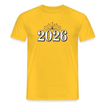 Jahreszahl 2026 | wonderful 2026 - Männer T-Shirt - Gelb - Vorne - AI Model Male 178 dark (178cm)
