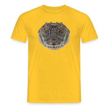 Crocodile Portrait Detail Wildlife Design - Men's T-Shirt - yellow - Front - AI Model Male 178 dark (178cm)