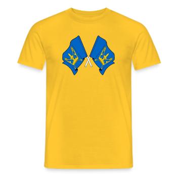 Drapeaux du Suffolk croisés - T-shirt homme - jaune - Devant - AI Model Male 178 dark (178cm)