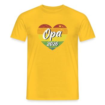 Grandpa 2026 Grandfather-to-be Grandpa retro vintage - Men's T-Shirt - yellow - Front - AI Model Male 178 dark (178cm)