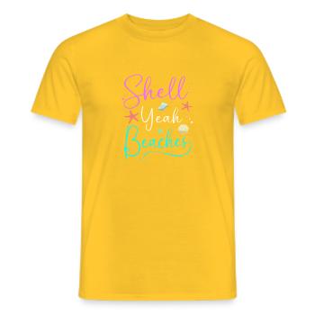 Coque collectrice d’obus - T-shirt homme - jaune - Devant - AI Model Male 178 dark (178cm)