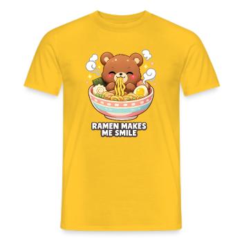 Ramen makes me smile - Men's T-Shirt - yellow - Front - AI Model Male 178 dark (178cm)