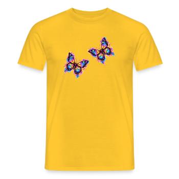 Butterflies Neon - Men's T-Shirt - yellow - Front - AI Model Male 178 dark (178cm)