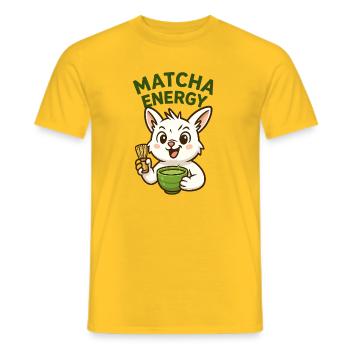 Matcha Energy Bunny Illustration - T-shirt homme - jaune - Devant - AI Model Male 178 dark (178cm)