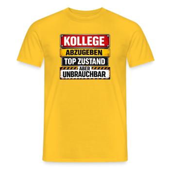 Colleague To Leave Office - Men's T-Shirt - yellow - Front - AI Model Male 178 dark (178cm)
