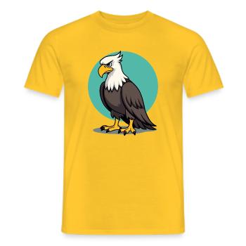Aigle fier, majestueux oiseau de proie - T-shirt homme - jaune - Devant - AI Model Male 178 dark (178cm)
