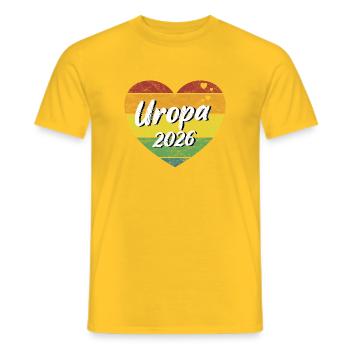 Uropa 2026 Urgroßvater werdender Uropa retro - Männer T-Shirt - Gelb - Vorne - AI Model Male 178 dark (178cm)
