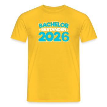 Bachelor 2026 Abschluss Promotion Sponsion - Männer T-Shirt - Gelb - Vorne - AI Model Male 178 dark (178cm)