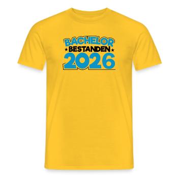 Bachelor 2026 Graduation Graduation - Men's T-Shirt - yellow - Front - AI Model Male 178 dark (178cm)