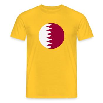 Qatar round flag - Men's T-Shirt - yellow - Front - AI Model Male 178 dark (178cm)