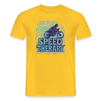 Speed Therapy - Moto - T-shirt homme - jaune - Devant - AI Model Male 178 dark (178cm)