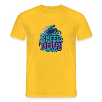 Speed Therapy - Motorcycle - Men's T-Shirt - yellow - Front - AI Model Male 178 dark (178cm)