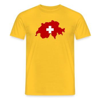 Drapeau suisse Symbole du pays - T-shirt homme - jaune - Devant - AI Model Male 178 dark (178cm)