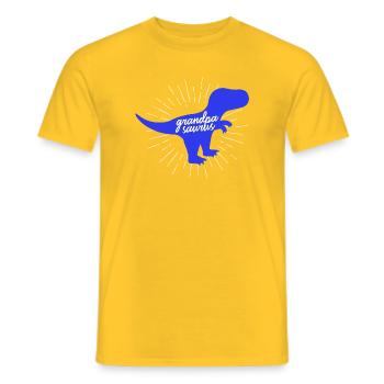 Grandpasaurus T-Rex Silhouette Dinosaure Papa - T-shirt homme - jaune - Devant - AI Model Male 178 dark (178cm)