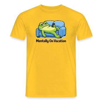 Lustiges Frosch-Meme - Männer T-Shirt - Gelb - Vorne - AI Model Male 178 dark (178cm)