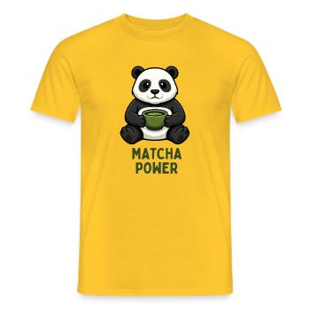 Matcha Kraft Panda - Männer T-Shirt - Gelb - Vorne - AI Model Male 178 dark (178cm)