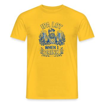 IPA Lot Prost Bearded Biertrinker - Männer T-Shirt - Gelb - Vorne - AI Model Male 178 dark (178cm)