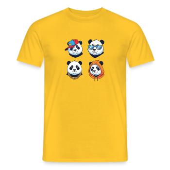 Panda Streetstyle Avatars Set - Men's T-Shirt - yellow - Front - AI Model Male 178 dark (178cm)
