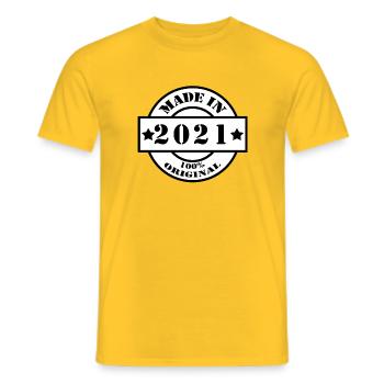 MADE IN 2021 Year of Birth Year of Construction Vintage Gift - Men's T-Shirt - yellow - Front - AI Model Male 178 dark (178cm)