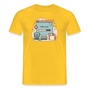 Offline Mode Retro Internet - Männer T-Shirt - Gelb - Vorne - AI Model Male 178 dark (178cm)