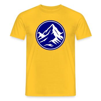 Sommet de l’icône de la montagne - T-shirt homme - jaune - Devant - AI Model Male 178 dark (178cm)