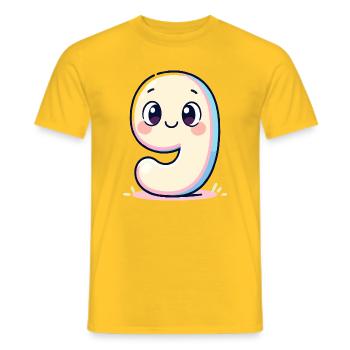 Numéro 9 Pastel souriant - T-shirt homme - jaune - Devant - AI Model Male 178 dark (178cm)