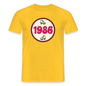 Geburtstag 1986 Rollschuhfahren - Männer T-Shirt - Gelb - Vorne - AI Model Male 178 dark (178cm)