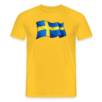 Drapeau de la Suède - T-shirt homme - jaune - Devant - AI Model Male 178 dark (178cm)