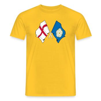 Yorkshire & England Crossed - Männer T-Shirt - Gelb - Vorne - AI Model Male 178 dark (178cm)
