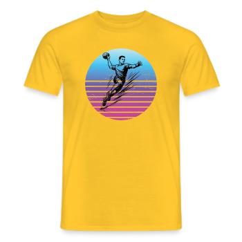 Motif handball pour vrais amoureux pour hommes - T-shirt homme - jaune - Devant - AI Model Male 178 dark (178cm)