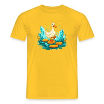 Treasure Duck in the Crystal Realm - Men's T-Shirt - yellow - Front - AI Model Male 178 dark (178cm)