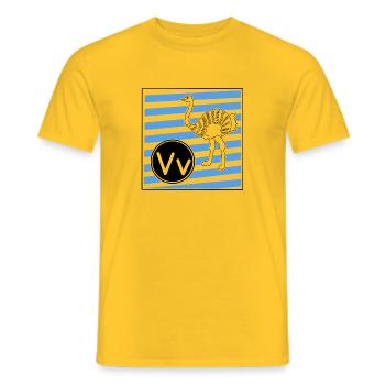 V pour Bouquet d’oiseaux - T-shirt homme - jaune - Devant - AI Model Male 178 dark (178cm)