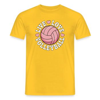 Live Love Volleyball - Pink Love Design - Männer T-Shirt - Gelb - Vorne - AI Model Male 178 dark (178cm)
