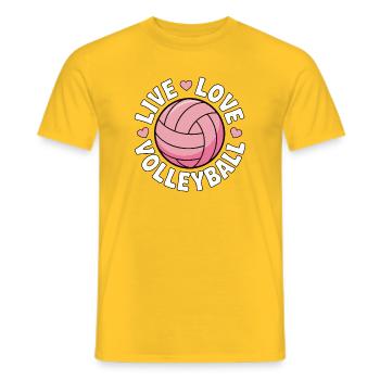 Live Love Volleyball - Pink Love Design - Männer T-Shirt - Gelb - Vorne - AI Model Male 178 dark (178cm)