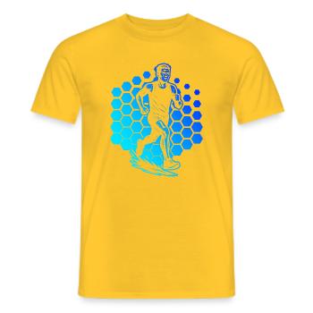 Running motif for real lovers - Men's T-Shirt - yellow - Front - AI Model Male 178 dark (178cm)