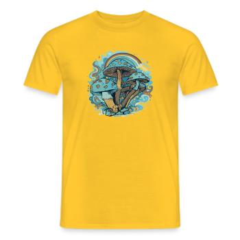 Blaupilz Wunderwald - Männer T-Shirt - Gelb - Vorne - AI Model Male 178 dark (178cm)