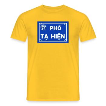 ta Hien Street Bierstrasse - Männer T-Shirt - Gelb - Vorne - AI Model Male 178 dark (178cm)